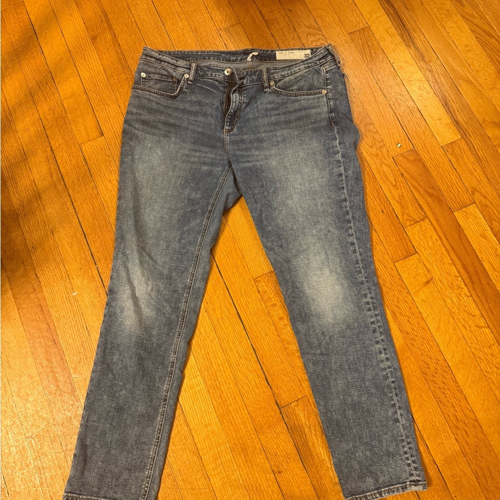 rag & bone Straight Leg Blue Jeans